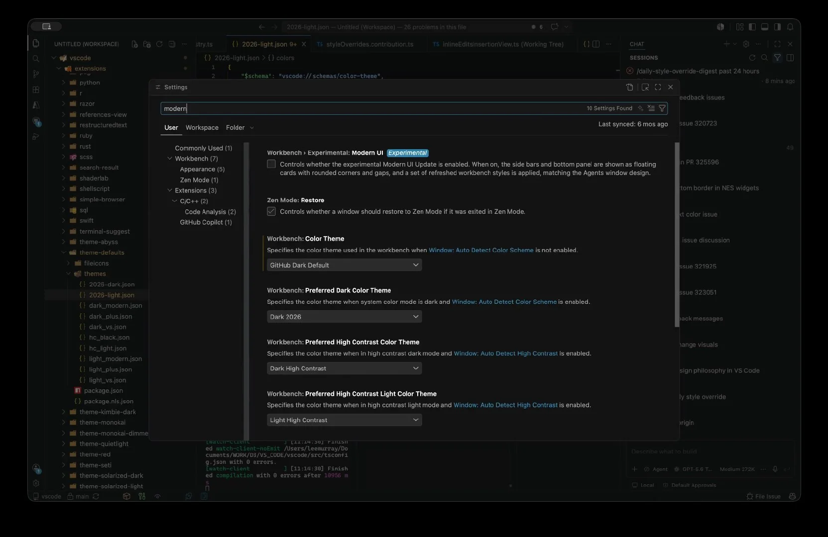 微软发布 Visual Studio Code 1.129 正式版更新,现代 UI 抢先看
