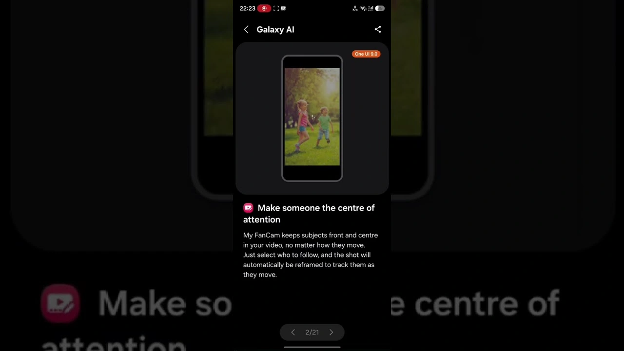 三星 One UI 9 版 My FanCam 曝光:Galaxy AI 智能追踪视频拍摄主体并自动重新构图