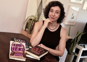 Thriller novelist Andrea Bartz is photographed in her home, in the Brooklyn borough of New York, Sept. 4, 2025. (AP Photo/Richard Drew, File)