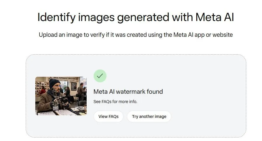 Here’s the information that’s displayed when Meta’s detection tool successfully flags an image that’s been made or edited using its own Muse model.