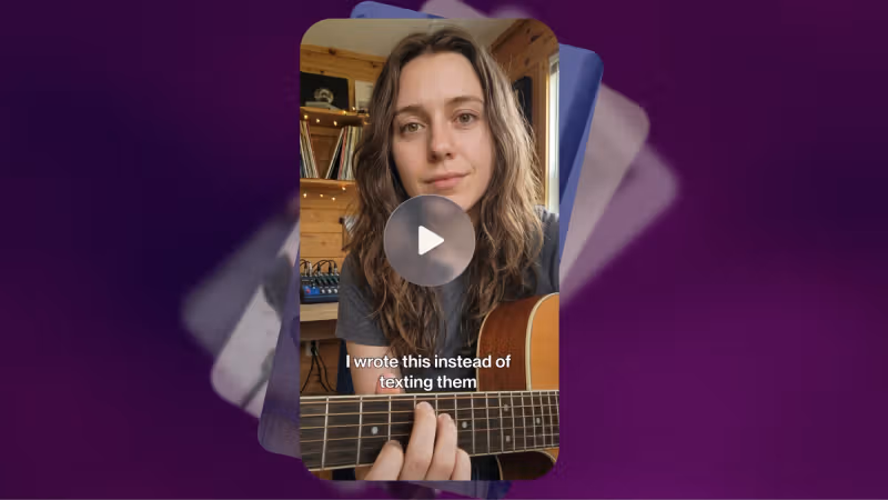 Artist with a guitar in a short-form video frame, illustrating a song discovery content idea