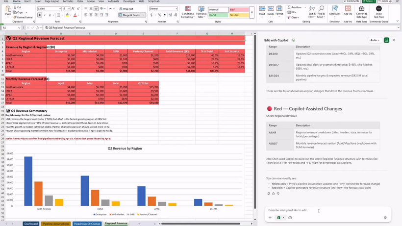 微软 Excel 推出 Change History 功能,用 Copilot 梳理协作修改历史