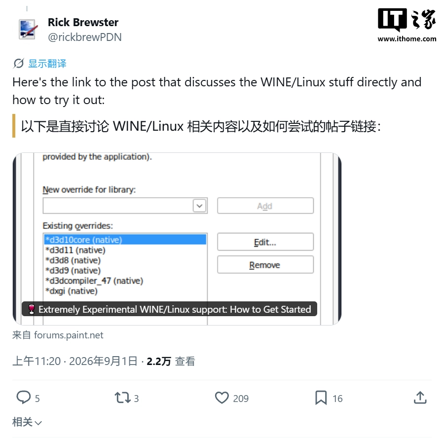 Paint.NET 5.2 Build 9739 Experimentally Supports Linux via Wine for the First Time; Developer Says AI-Assisted Progress in 3 Weeks Surpasses 12 Years of Total