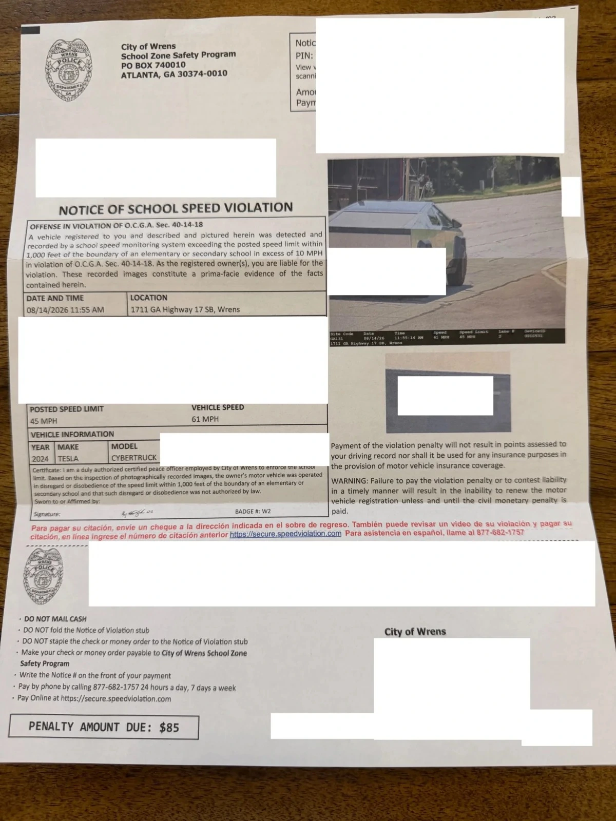 博主因特斯拉 FSD 超速收到罚单并要求特斯拉承担责任