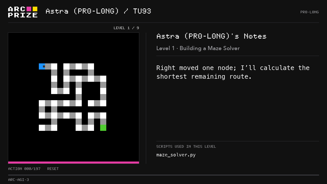 Astra using a custom maze solver while playing tu93 in the PRO-LONG harness