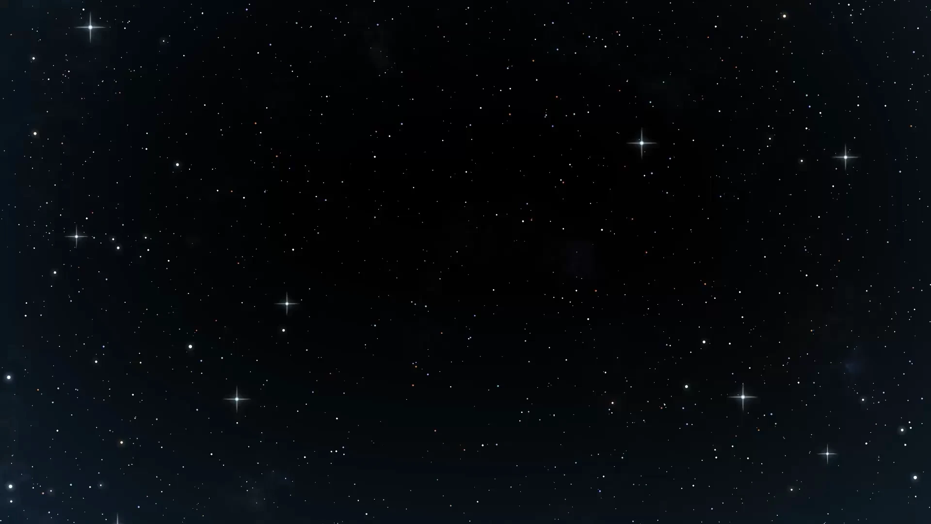 A dark navy starfield with scattered white and colored stars.